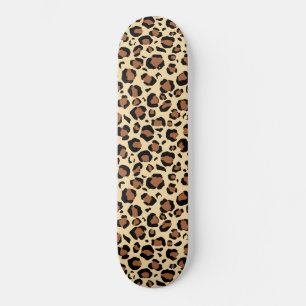 Pantherafdrukken op beige achtergrond persoonlijk skateboard
