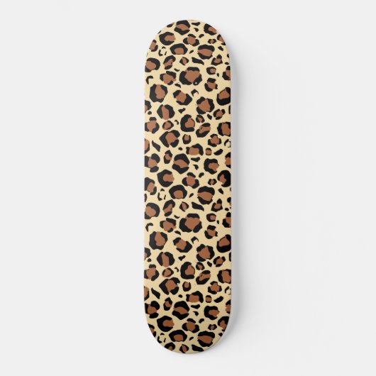 Pantherafdrukken op beige achtergrond persoonlijk skateboard (Voorkant)