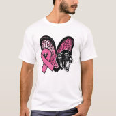 Panthers Breast Cancer Awareness Pink Leopard Hear T-shirt (Voorkant)