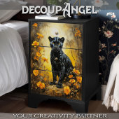 Panther's Floral Oasis - Decoupage - Tissuepapier