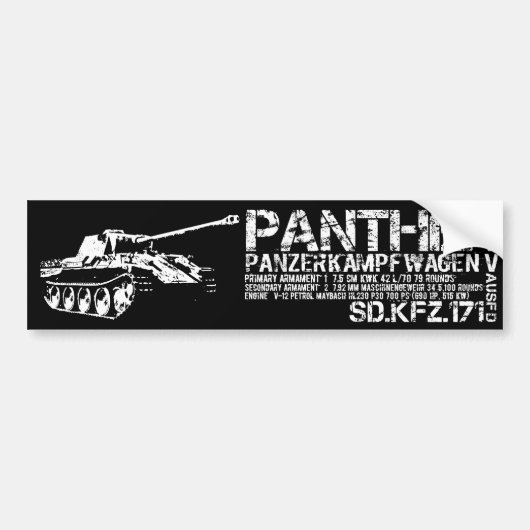 Panthertank Bumpersticker (Voorkant)