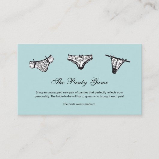 Panties Panty Game Panties invoegen Kaart (Voorkant)