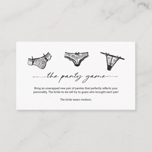 Panties Panty Game Panties invoegen Kaart (Voorkant)