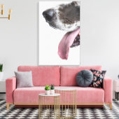 Panting Harlequin Great Dane Canvas Afdruk (Insitu (Woonkamer))