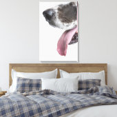 Panting Harlequin Great Dane Canvas Afdruk (Insitu (Slaapkamer))