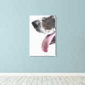 Panting Harlequin Great Dane Canvas Afdruk (Insitu (Houten vloer))