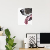 Panting Harlequin Great Dane Poster (Thuiskantoor)