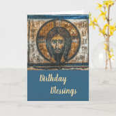 Pantocrator, Heer van Alles, Icon Verjaardag Kaart (Gele Bloem)