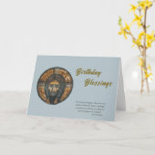 Pantocrator, Heer van Alles, Orthodoxe Verjaardag Kaart (Gele Bloem)