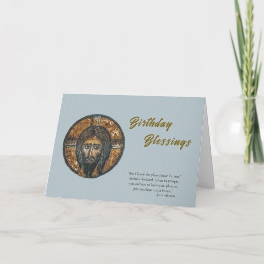 Pantocrator, Heer van Alles, Orthodoxe Verjaardag Kaart (Voorkant)