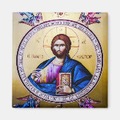 Pantocrator Jezus Christus engelen orthodox icoon Magneet (Voorkant)