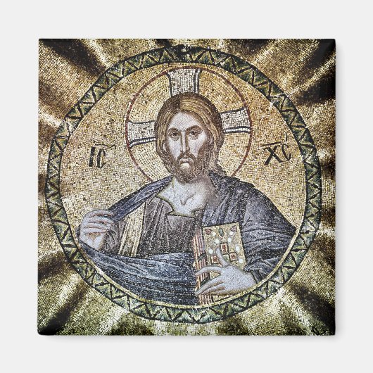 Pantocrator Jezus Christus Heer van alle Icoon Magneet (Voorkant)