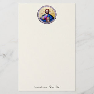 Pantocrator Lord of All Orthodox Christelijk Icon Briefpapier