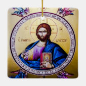 Pantocrator Lord of All Orthodox Christelijk Icon Keramisch Ornament (Achterkant)