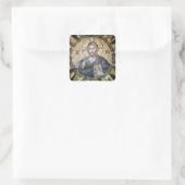 Pantocrator Lord of All Orthodox Christelijk Icon Vierkante Sticker (Tas)