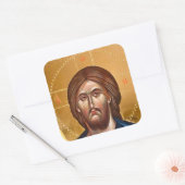 Pantocrator-schilderij van Jezus Christus Vierkante Sticker (Envelop)