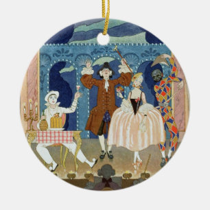 Pantomime Stage, afbeelding voor 'Fetes Galantes' Keramisch Ornament