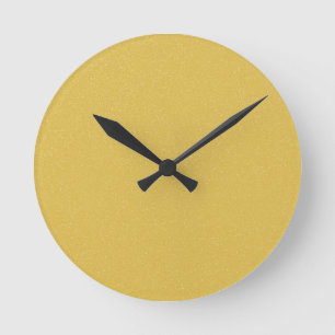 PANTONE Custard YELLOW met mooie faux Glitter Ronde Klok