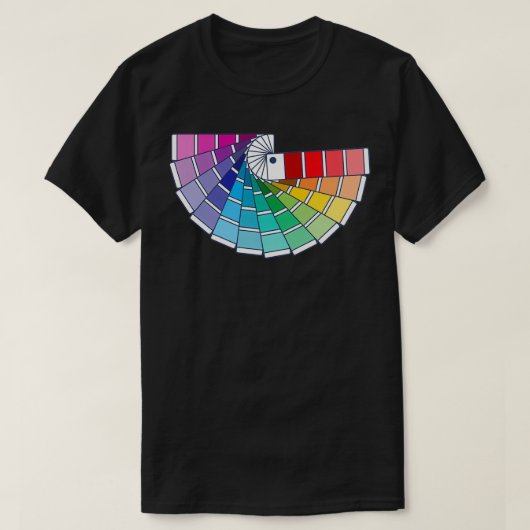 Pantone kleurenchipstalen boeken t-shirt (Design voorkant)