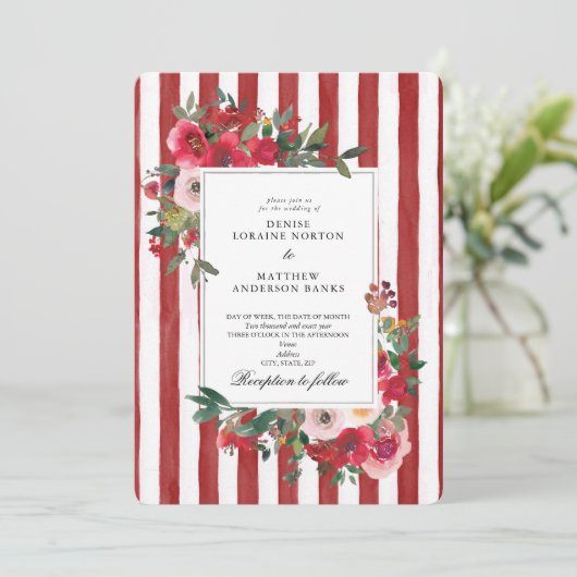 Pantone "Lava Falls" Trouw Uitnodiging (Staand voorkant)