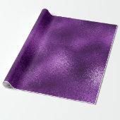 Pantone Ultra Violet Paarse Glas Metallic Plum Cadeaupapier (Uitgerold)