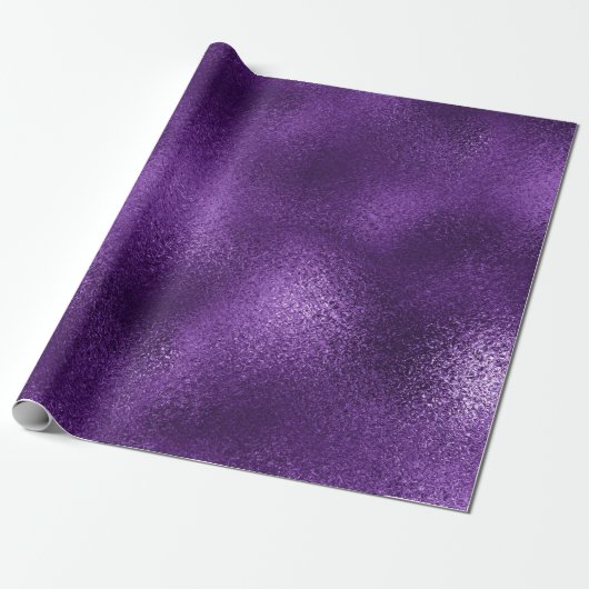 Pantone Ultra Violet Paarse Glas Metallic Plum Cadeaupapier (Uitgerold)