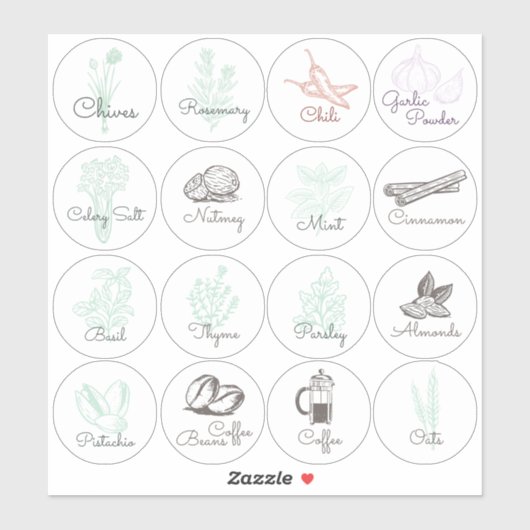 Pantry Herbs, Nuts & Spices Storage Labels (Vel)