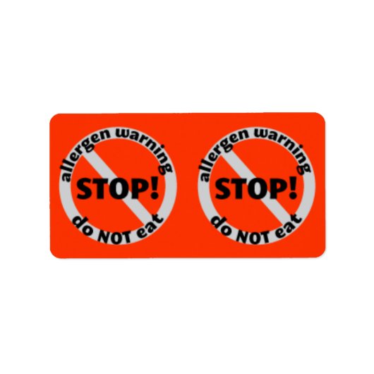Pantry Labels - Allergenen Waarschuwing Niet eten (Voorkant)