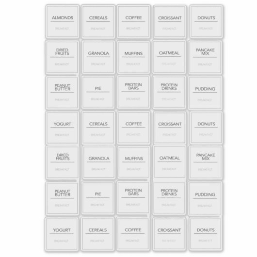 Pantry Labels Stickers (Voorkant)