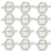 Pantry Organisatie Faux Gold Geometrisch Script Sticker (Voorkant)