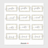 Pantry Organisatie Faux Gold Script Sticker (Vel)