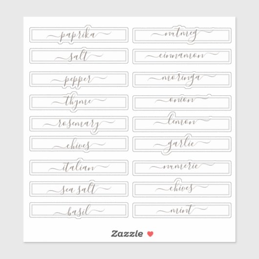 Pantry Organisatie Spice Cabinet Square Sticker (Vel)