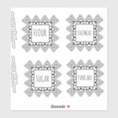 Pantry Organization Square Border Heart Sticker (Vel)