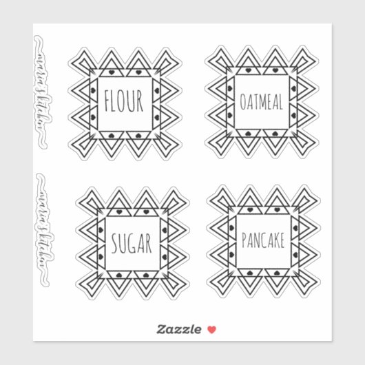 Pantry Organization Square Border Heart Sticker (Vel)