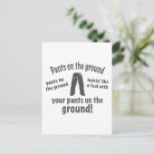 Pants op de grond. briefkaart (Staand voorkant)