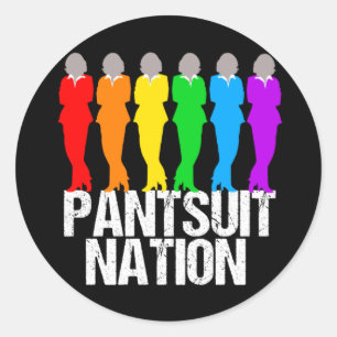 Pantsuit nation Rainbow Women Ronde Sticker