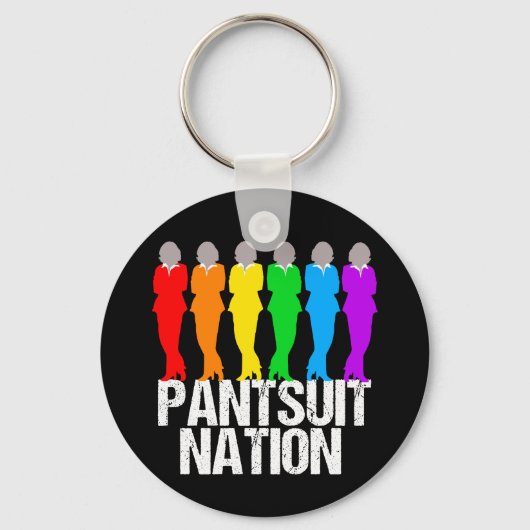 Pantsuit nation Rainbow Women Sleutelhanger (Voorkant)