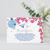 Panty Game Grieks Bougainvillea Bachelorette Hen Informatiekaartje (Staand voorkant)