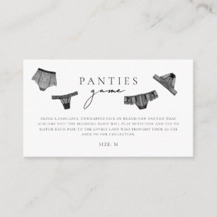 Panty Game Lingerie Vrijgezellenfeest Informatiekaartje
