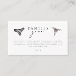 Panty Game Lingerie Vrijgezellenfeest Informatiekaartje