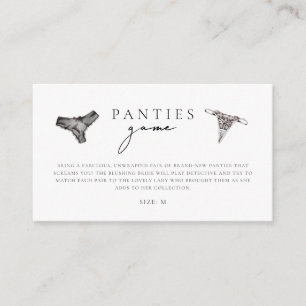 Panty Game Lingerie Vrijgezellenfeest Informatiekaartje