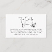 Panty Game Modern Vrijgezellenfeest Informatiekaartje (Achterkant)