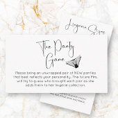 Panty Game Modern Vrijgezellenfeest Informatiekaartje