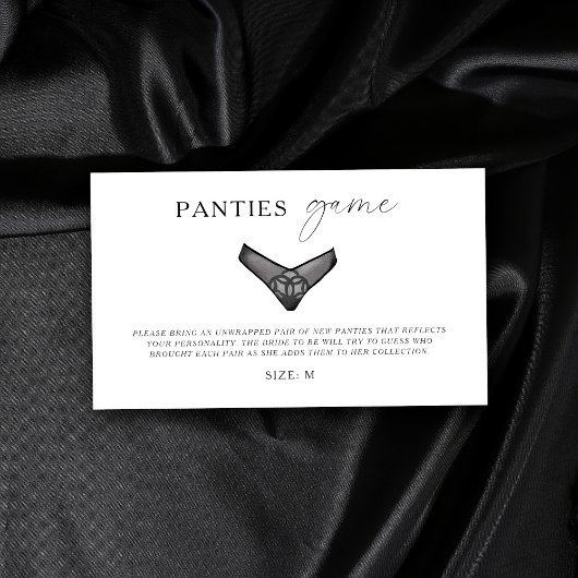 Panty Game Vrijgezellenfeest Bachelorette Lingerie Informatiekaartje