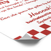 Panty spel Laatste Slice Pizza Bachelorette Teken Poster (Hoek)