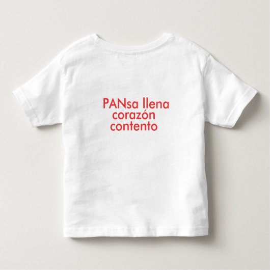 PANza llena, corazón contento Kinder Shirts (Achterkant)