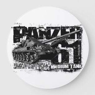 Panzer 61 ronde (grote) wandklok