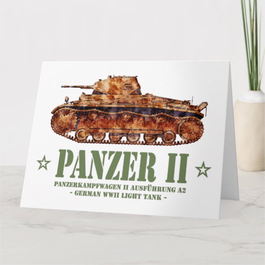 Panzer II A2 Tweede Wereldoorlog Duitse lichte tan Bedankkaart (Voorkant)