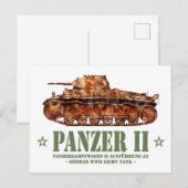 Panzer II A2 Tweede Wereldoorlog Duitse lichte tan Briefkaart (Voorkant / Achterkant)