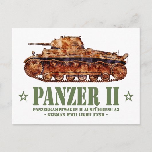 Panzer II A2 Tweede Wereldoorlog Duitse lichte tan Briefkaart (Voorkant)
